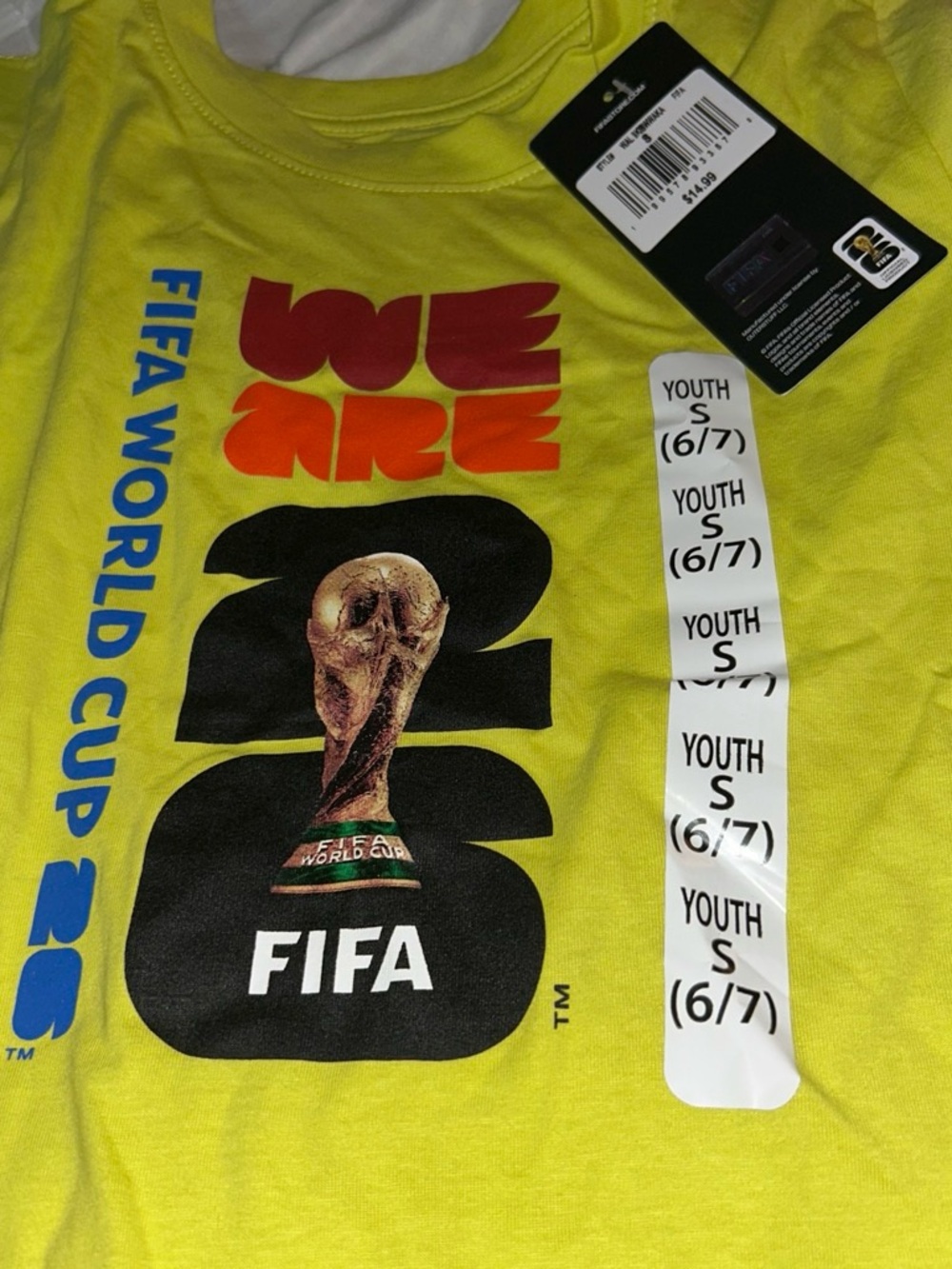 World Cup Youth Yellow Graphic Tee Small 6/7